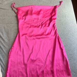 Hot pink beginning boutique dress with slit
